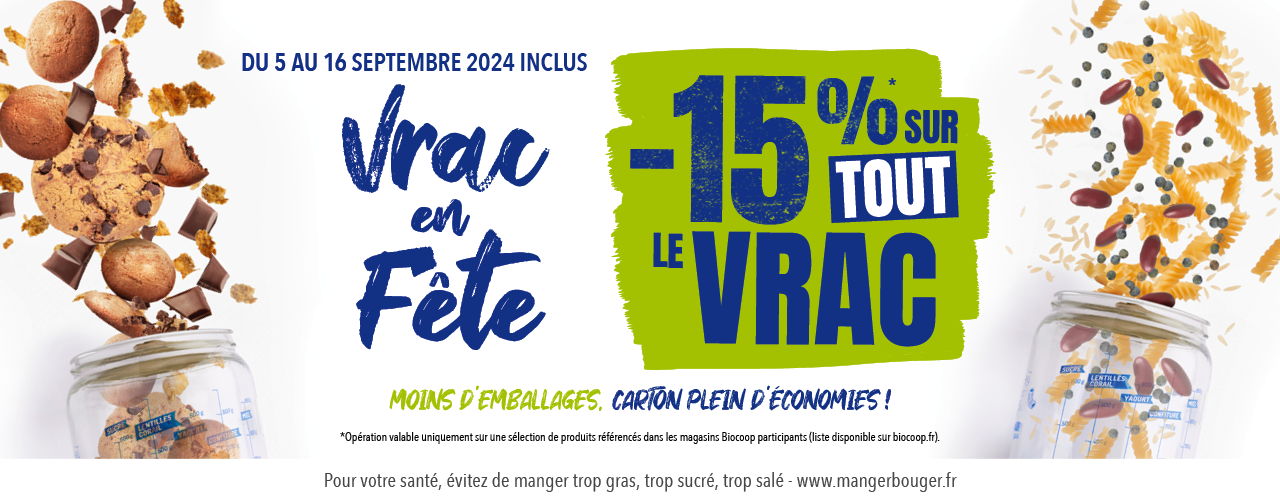 Le vrac est en fête chez Biocoop ! Le vrac est en fête chez Biocoop !