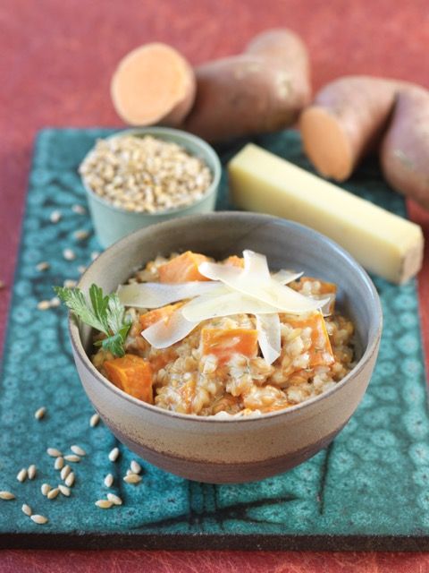 Risotto de petit épeautre, patate douce et comté Risotto de petit épeautre, patate douce et comté