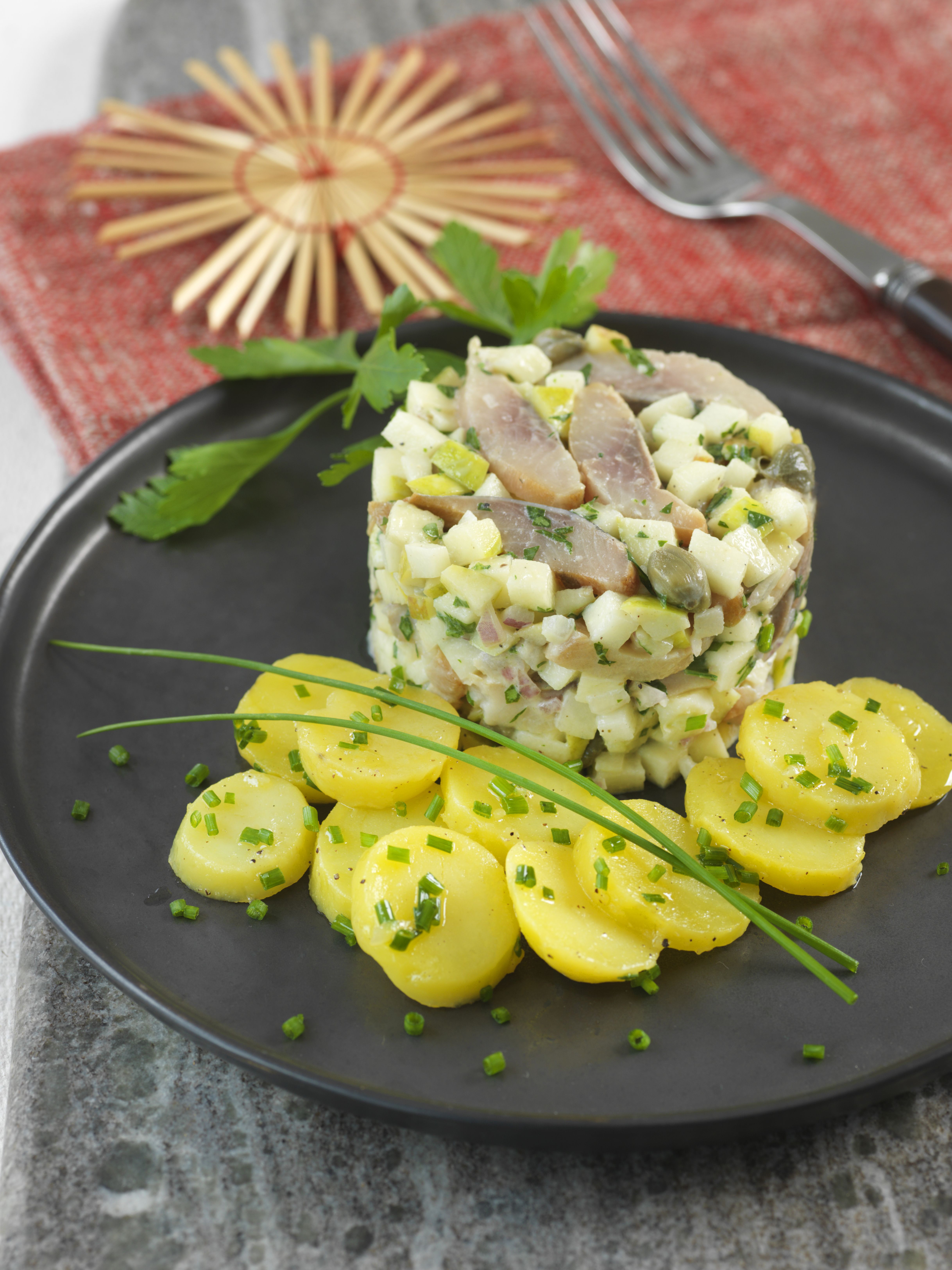 Tartare de harengs fumés aux 2 pommes Tartare de harengs fumés aux 2 pommes