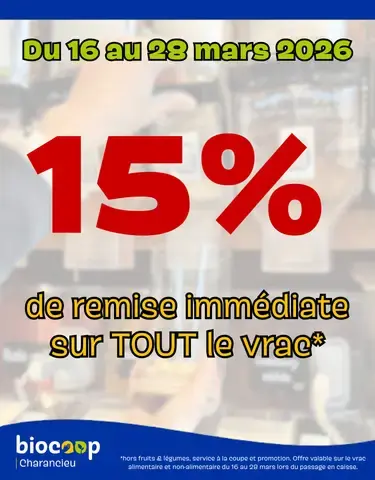 15% sur TOUT le vrac !