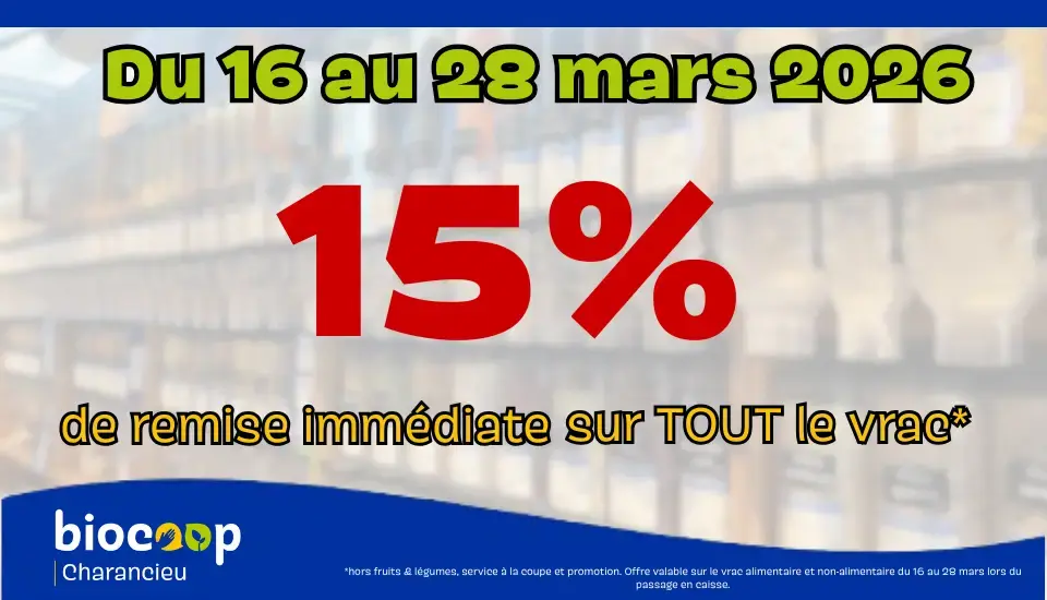 15% sur TOUT le vrac !